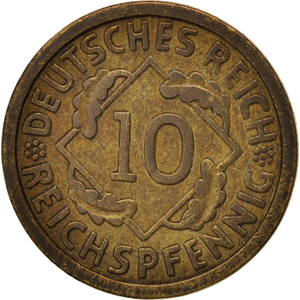 Coin, GERMANY, WEIMAR REPUBLIC, 10 Reichspfennig, 1925, Muldenhütten