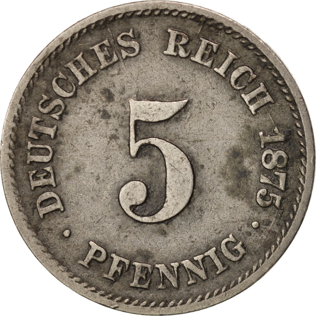 Coin, GERMANY - EMPIRE, Wilhelm I, 5 Pfennig, 1875, Karlsruhe, EF(40-45)