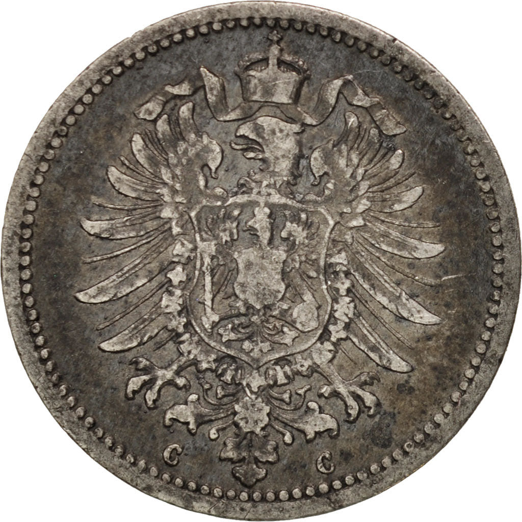 Coin, GERMANY - EMPIRE, Wilhelm I, 20 Pfennig, 1875, Frankfurt, EF(40-45)