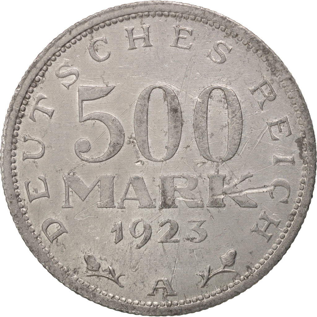 GERMANY, WEIMAR REPUBLIC, 500 Mark, 1923, Berlin, EF(40-45), Aluminum, KM:36