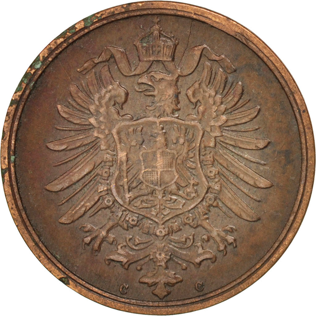 Moneta, GERMANIA - IMPERO, Wilhelm I, 2 Pfennig, 1874, Frankfurt, BB+, Rame