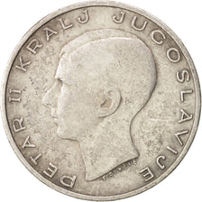 Iugoslavia, Petar II, 20 Dinara, 1938, MB+, Argento, KM:23