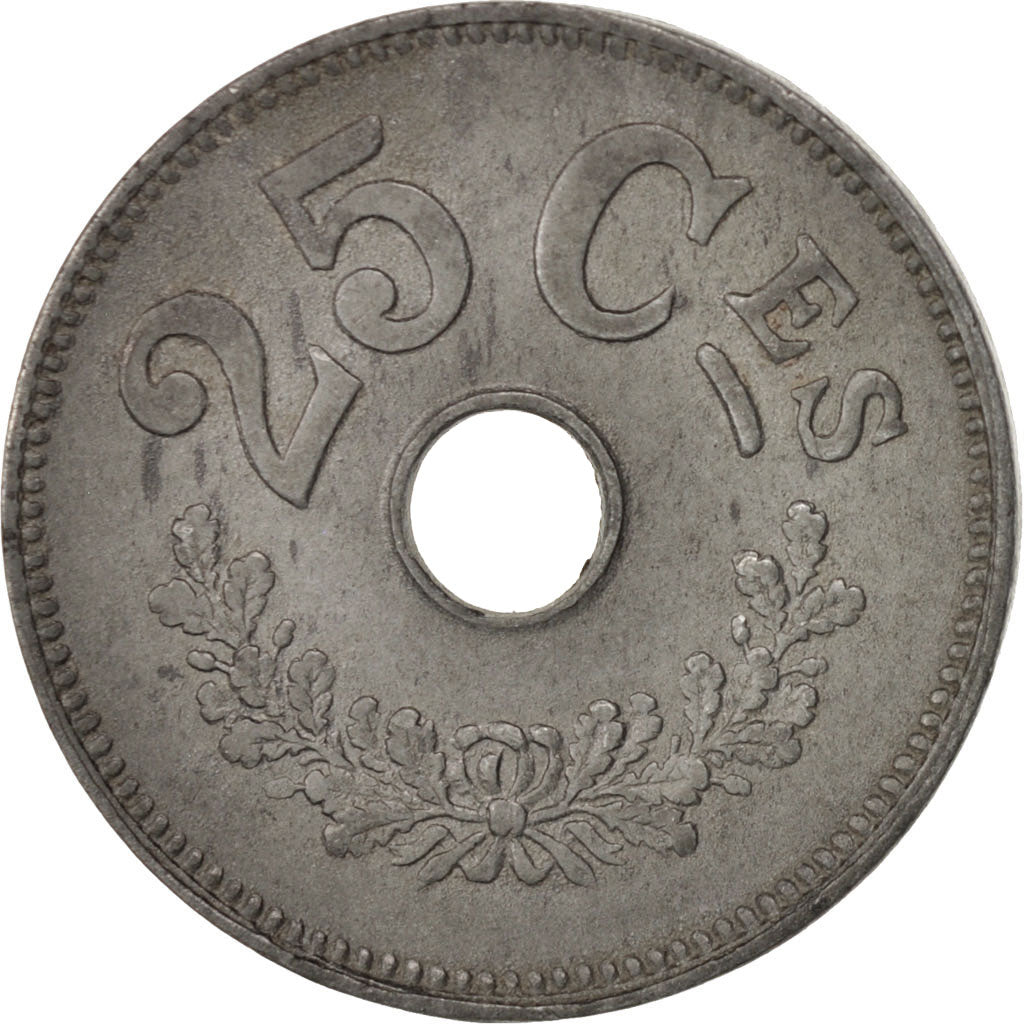 Lussemburgo, Charlotte, 25 Centimes, 1916, Luxembourg, BB, Zinco, KM:29