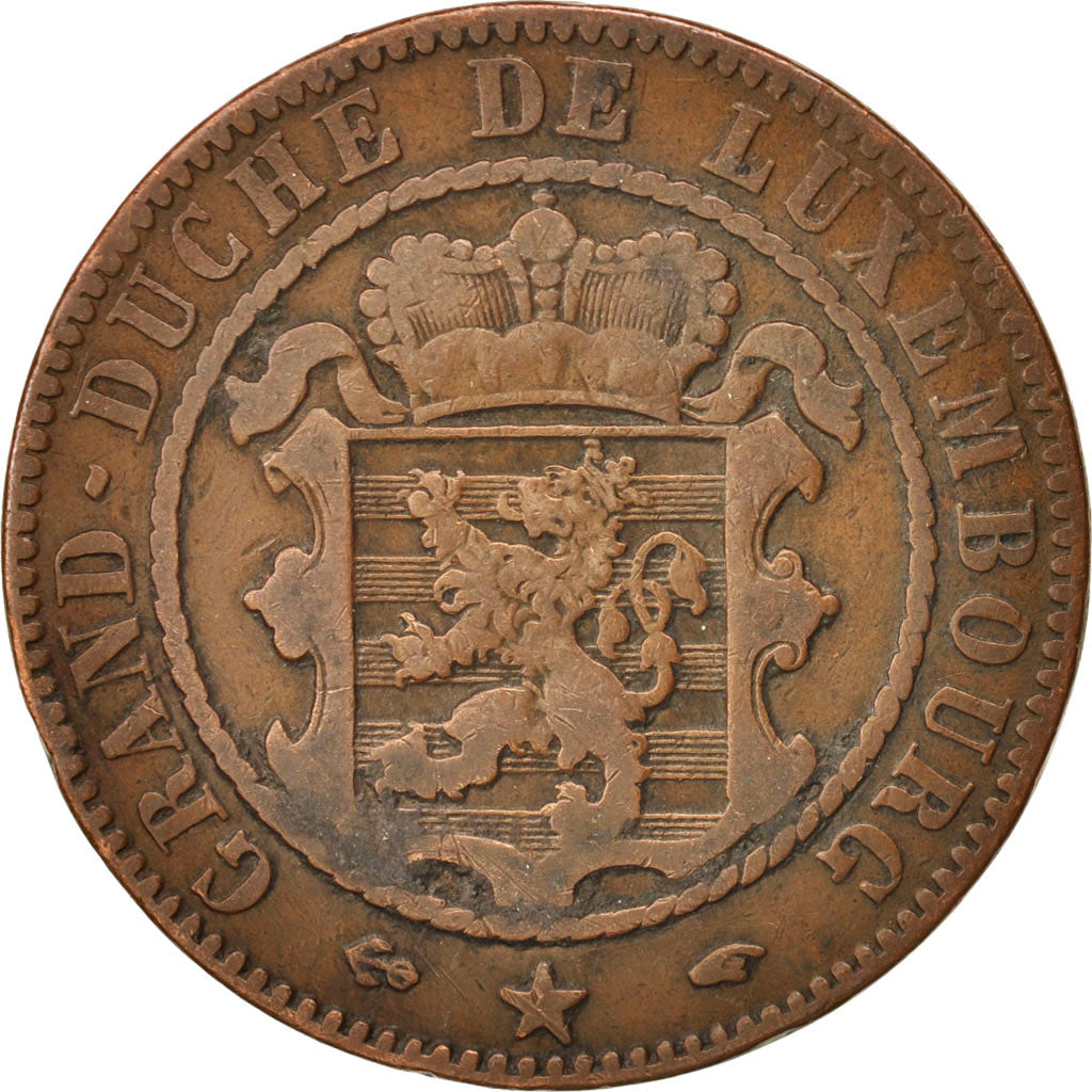 Coin, Luxembourg, William III, 10 Centimes, 1860, Paris, VF(20-25), Bronze