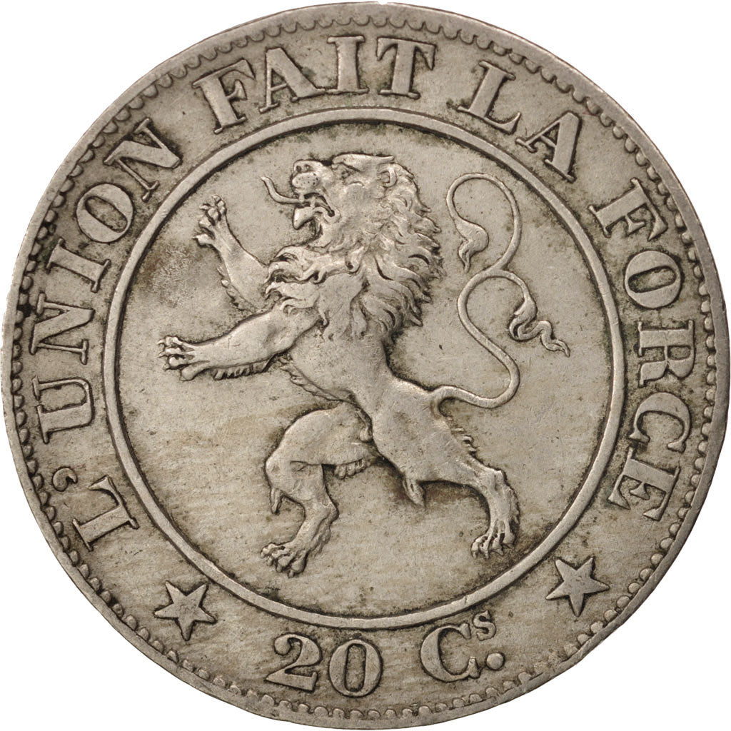 Belgium, Leopold I, 20 Centimes, 1861, EF(40-45), Copper-nickel, KM:20