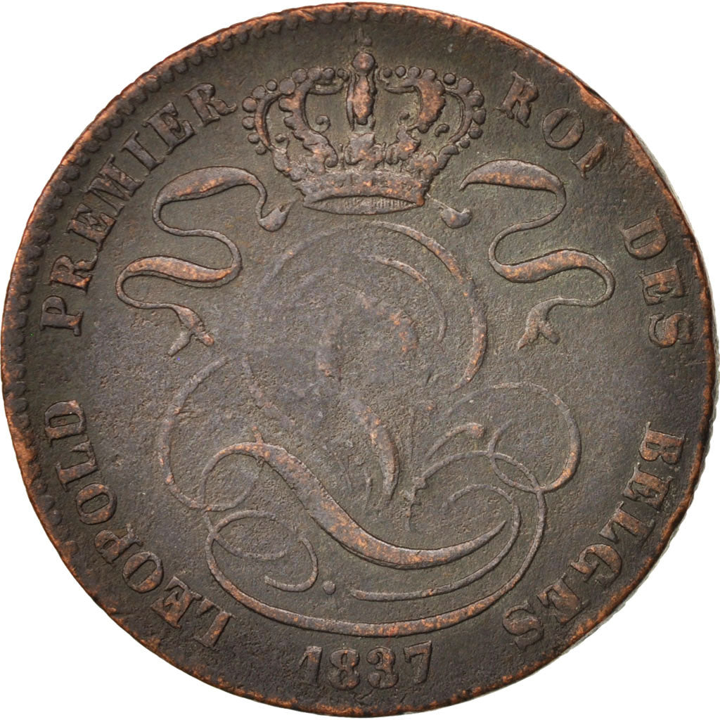 Coin, Belgium, Leopold I, 5 Centimes, 1837, VF(30-35), Copper, KM:5.1