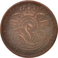 Moneta, Belgio, Leopold I, 5 Centimes, 1848, MB+, Rame, KM:5.1