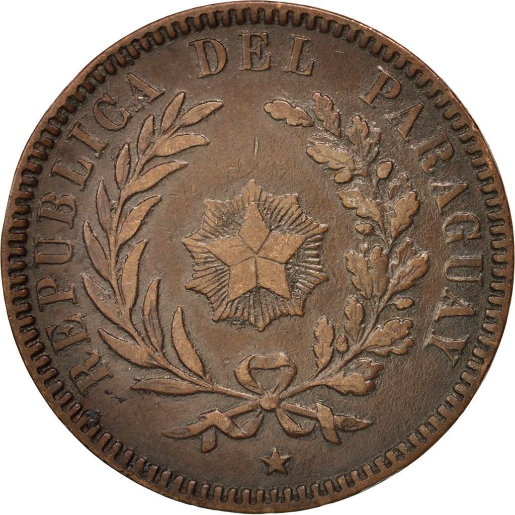 Paraguay, 2 Centesimos, 1870, EF(40-45), Copper, KM:3