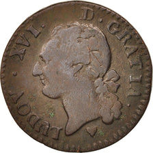 Moneta, Francia, Louis XVI, 1/2 Sol ou 1/2 sou, 1/2 Sol, 1784, Strasbourg, MB+