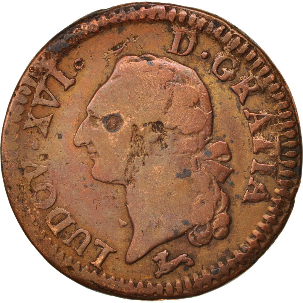 Coin, France, Louis XVI, Sol ou sou, Sol, 1785, Orléans, VF(20-25), Copper