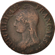 Francia, Dupré, 5 Centimes, 1796, Paris, MB+, Bronzo, KM:640.1, Gadoury:126