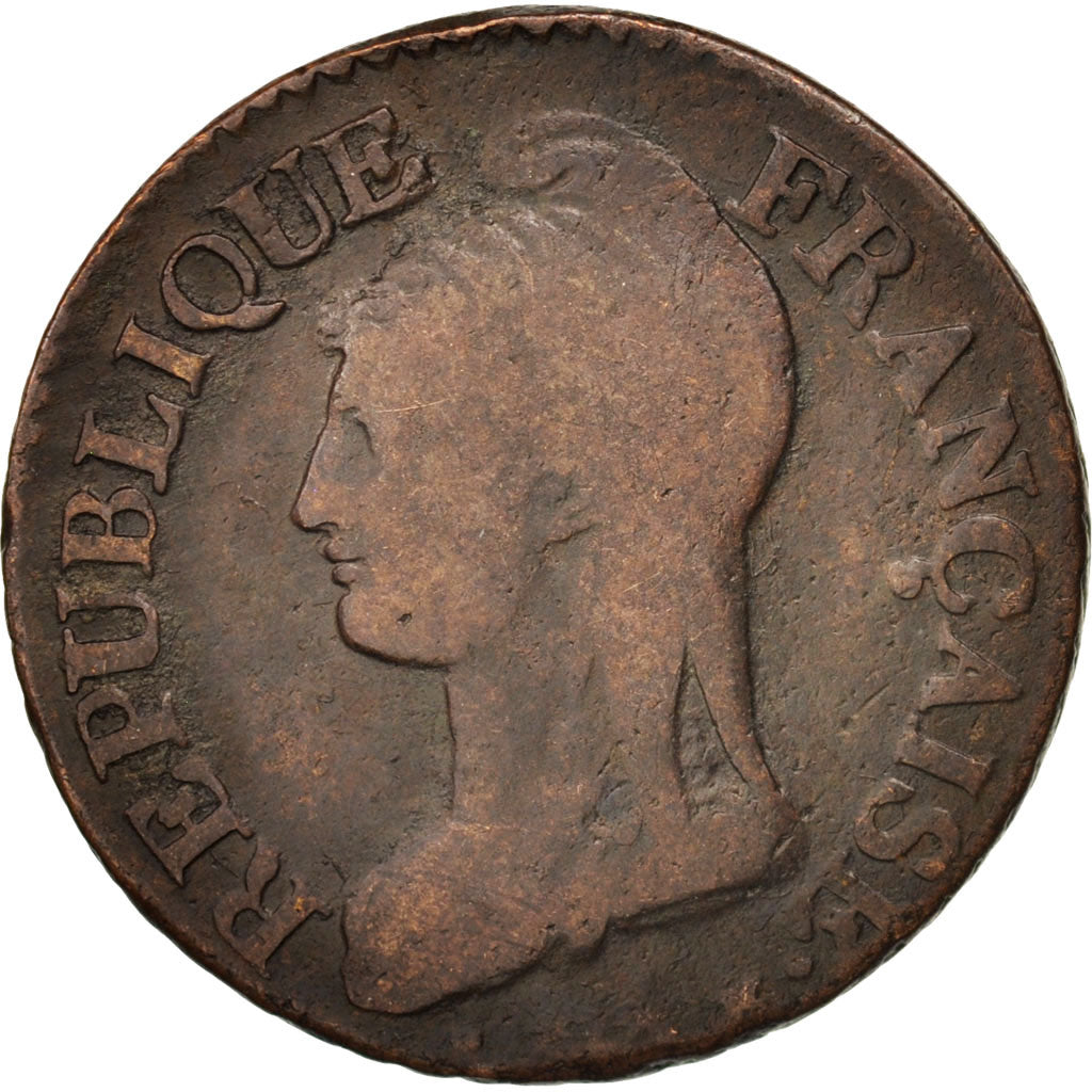 France, Dupré, 5 Centimes, 1799, Paris, VF(30-35), Bronze, KM:640.1