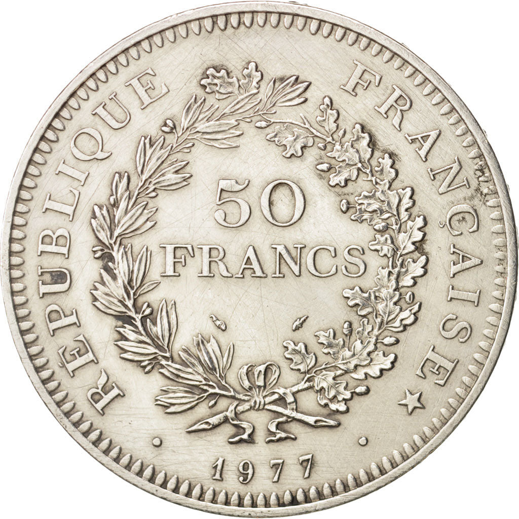 France, Hercule, 50 Francs, 1977, Paris, AU(50-53), Silver, KM:941.1
