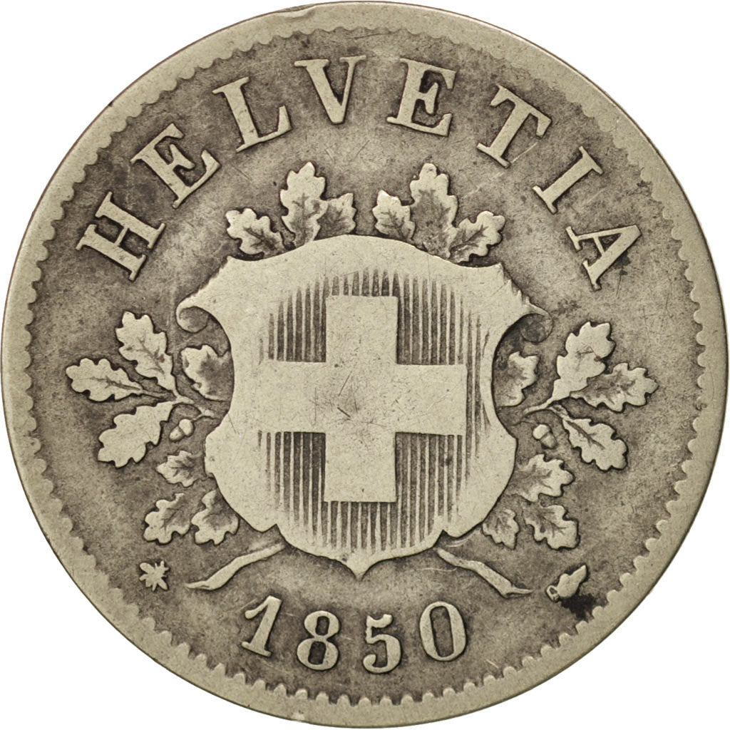 Switzerland, 10 Rappen, 1850, Bern, VF(30-35), Billon, KM:6