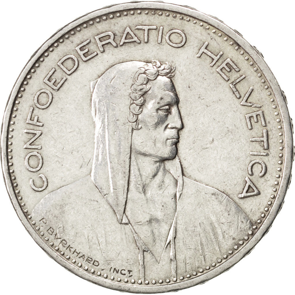 Coin, Switzerland, 5 Francs, 1935, Bern, EF(40-45), Silver, KM:40