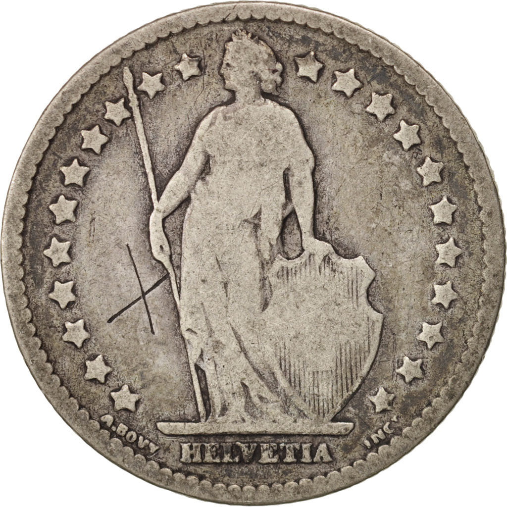 Coin, Switzerland, Franc, 1880, Bern, VF(20-25), Silver, KM:24