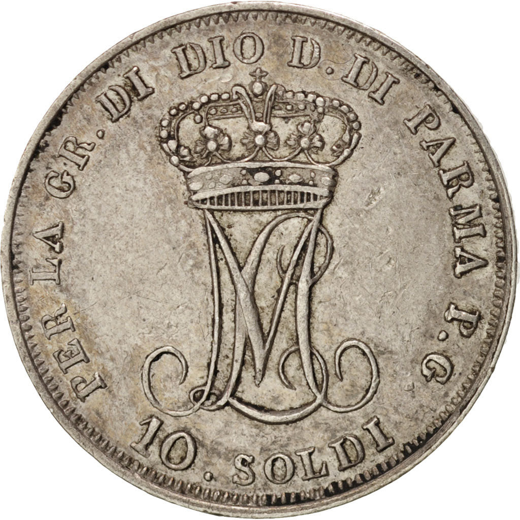 ITALIAN STATES, PARMA, Maria Luigia, 10 Soldi, 1815, Parma, AU(50-53)