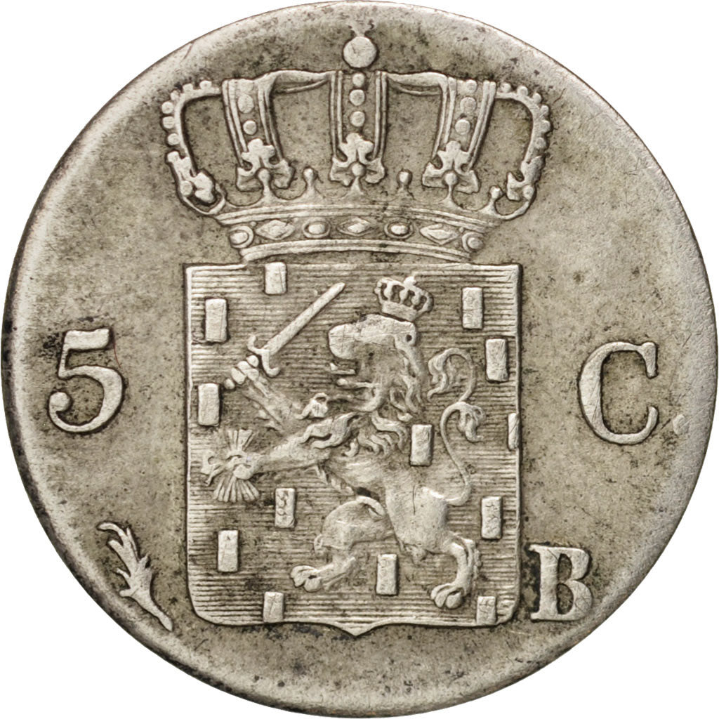 Coin, Netherlands, William I, 5 Cents, 1825, AU(50-53), Silver, KM:52