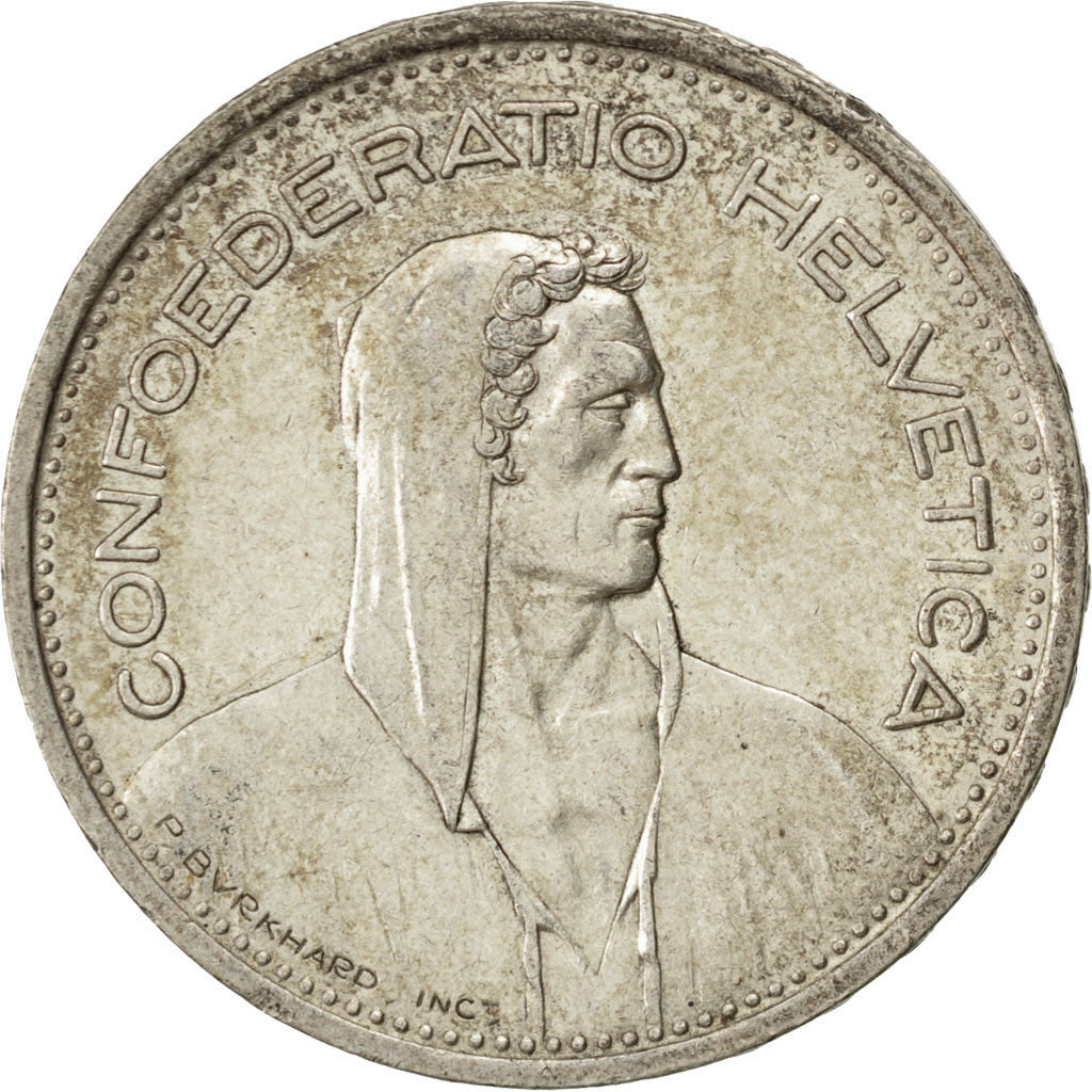 Coin, Switzerland, 5 Francs, 1953, Bern, EF(40-45), Silver, KM:40