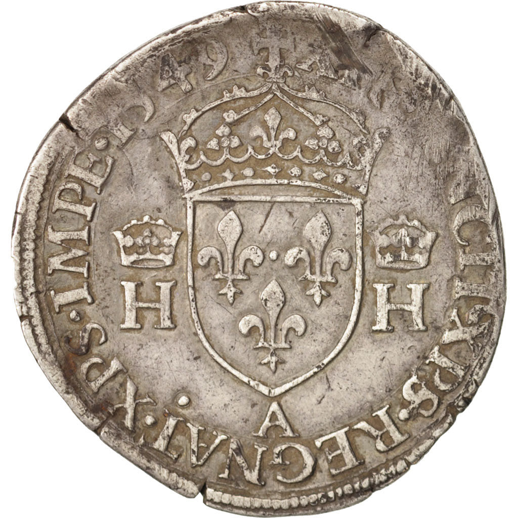 Coin, France, Teston, 1549, Paris, VF(30-35), Silver, Duplessy:982