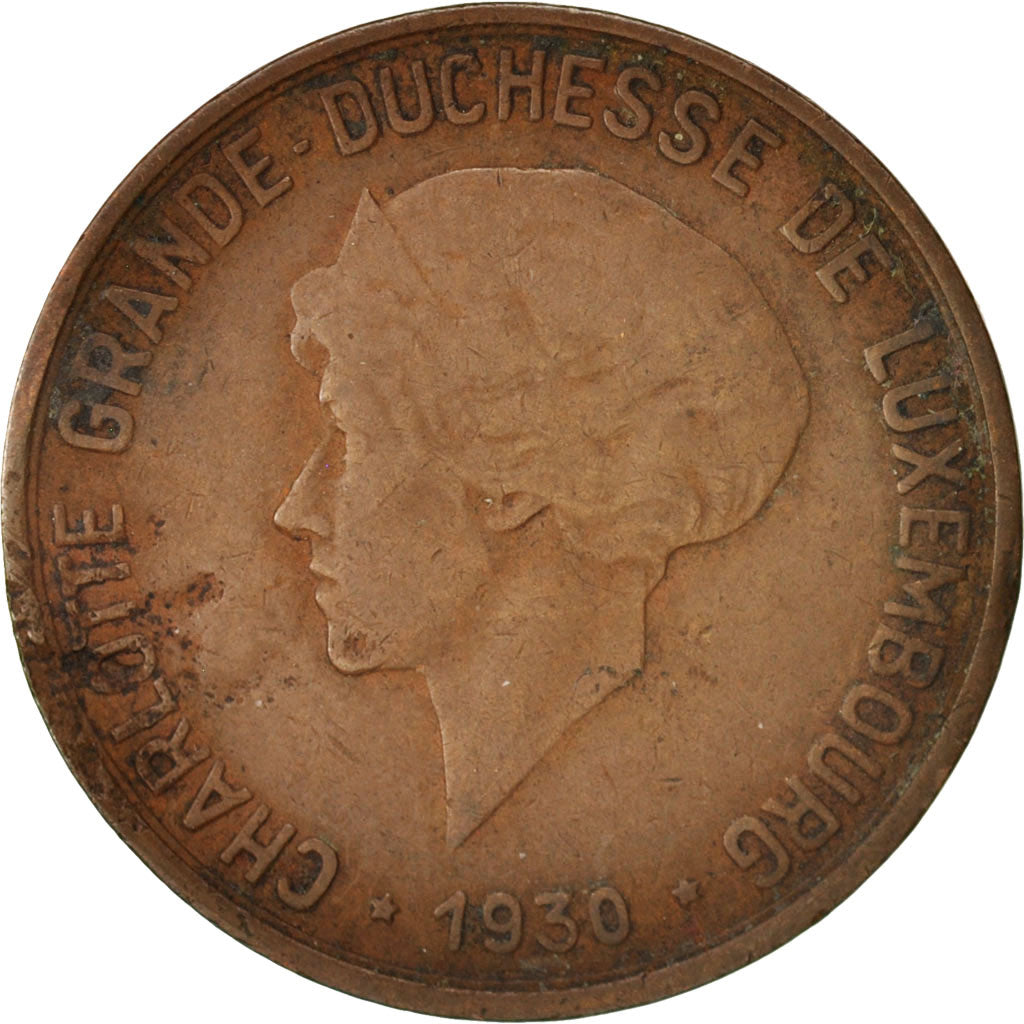 Coin, Luxembourg, Charlotte, 10 Centimes, 1930, VF(30-35), Bronze, KM:41