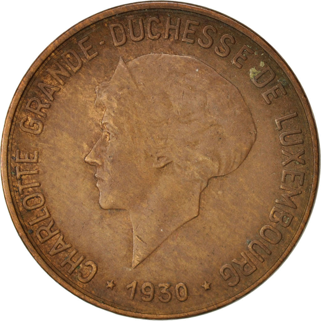 Coin, Luxembourg, Charlotte, 10 Centimes, 1930, EF(40-45), Bronze, KM:41