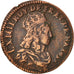 France, Louis XIV, Liard de France au buste juvénile, deuxième type, Liard