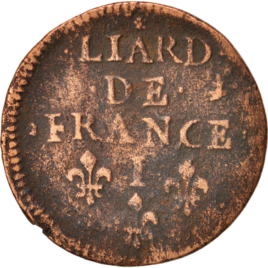 France, Louis XIV, Liard de France au buste juvénile, deuxième type, Liard