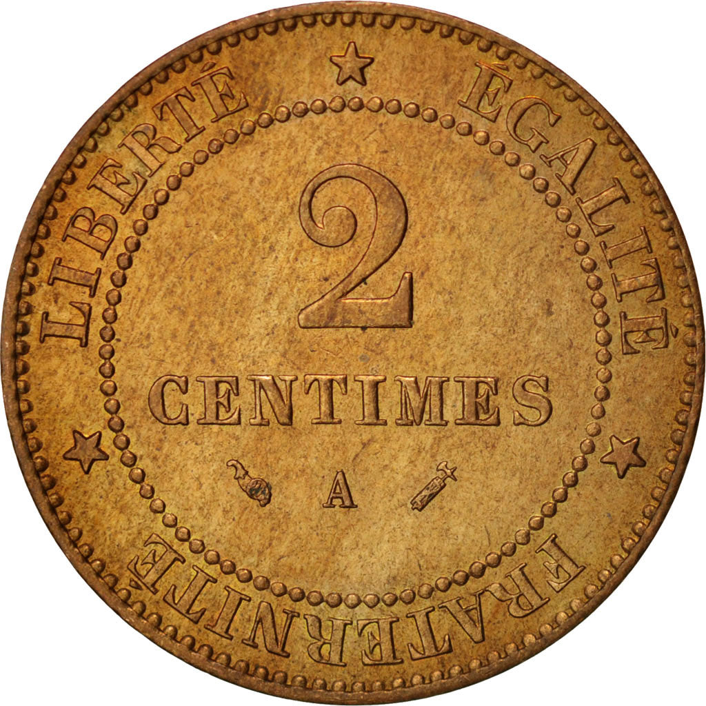 Coin, France, Cérès, 2 Centimes, 1891, Paris, AU(55-58), Bronze, KM:827.1
