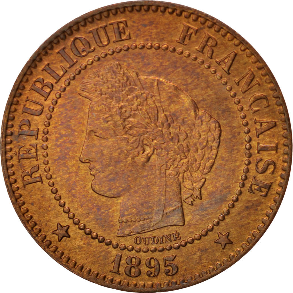 France, Cérès, 2 Centimes, 1895, Paris, AU(55-58), Bronze, KM:827.1