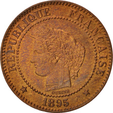 France, Cérès, 2 Centimes, 1895, Paris, AU(55-58), Bronze, KM:827.1