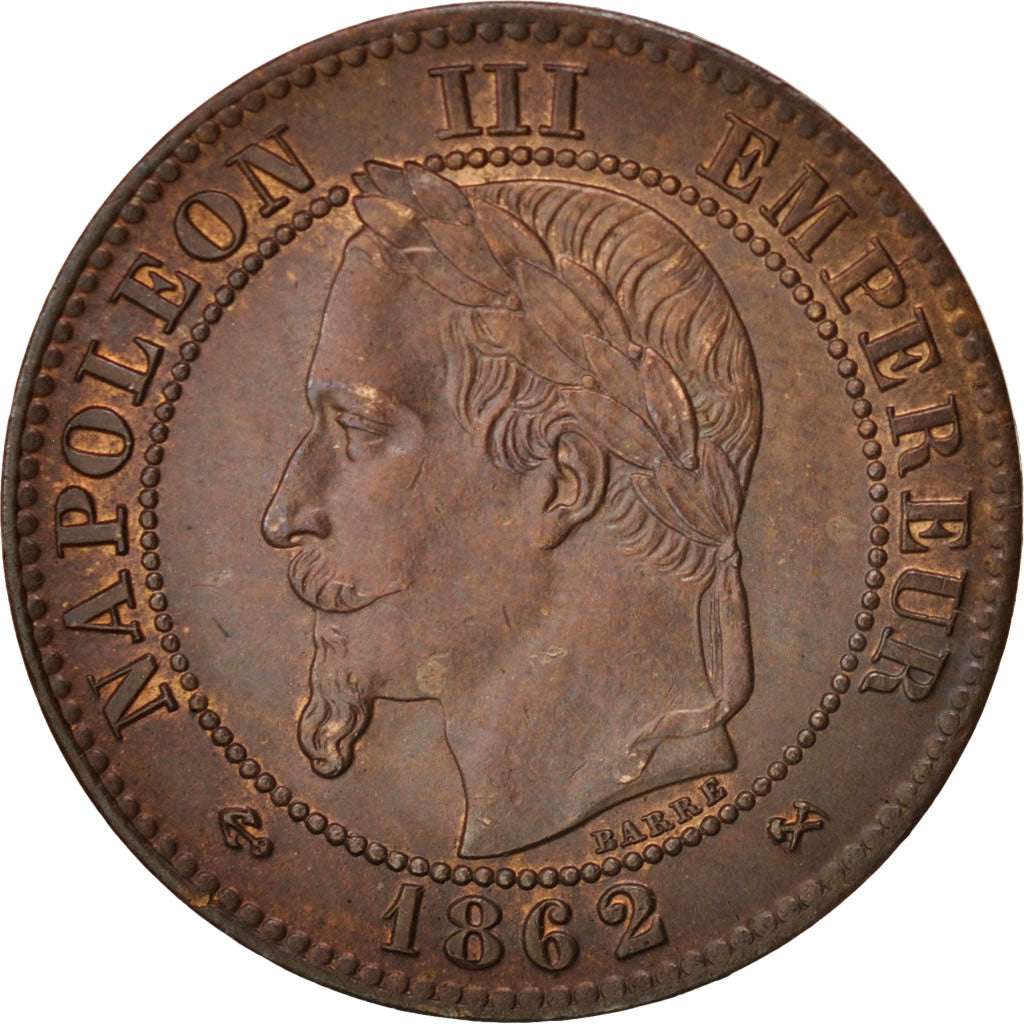 Moneta, Francia, Napoleon III, Napoléon III, 2 Centimes, 1862, Bordeaux, SPL-
