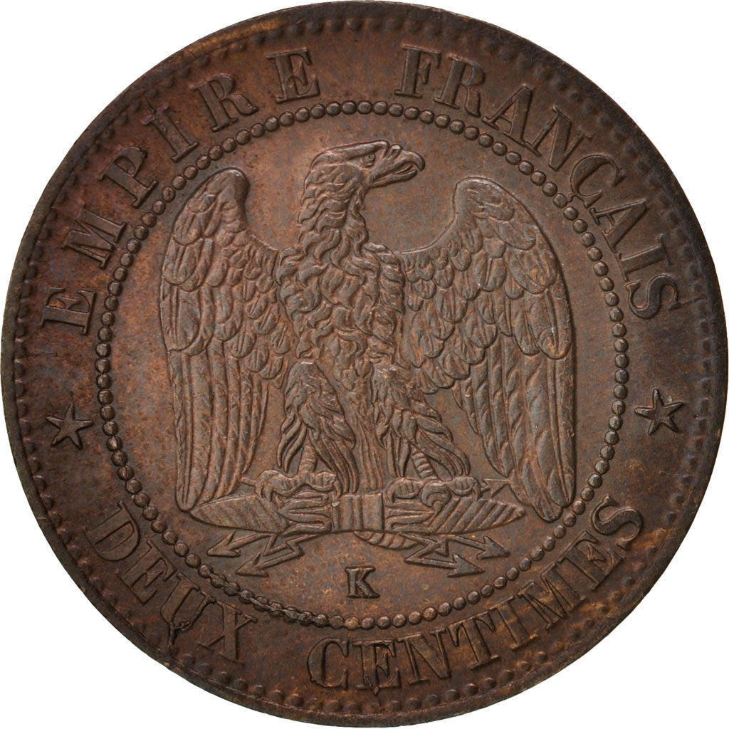 Moneta, Francia, Napoleon III, Napoléon III, 2 Centimes, 1862, Bordeaux, SPL-