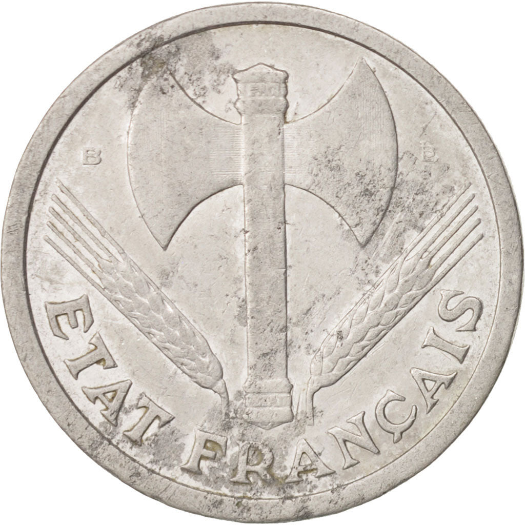 Coin, France, Bazor, 2 Francs, 1943, Beaumont le Roger, VF(30-35), Aluminum