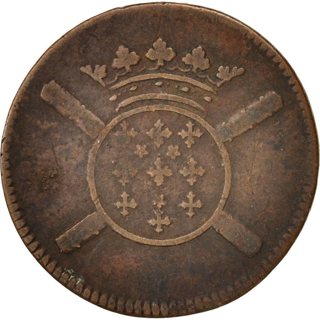 FRENCH STATES, LILLE, 10 Sols, 1708, Lille, VF(20-25), Copper, KM:6