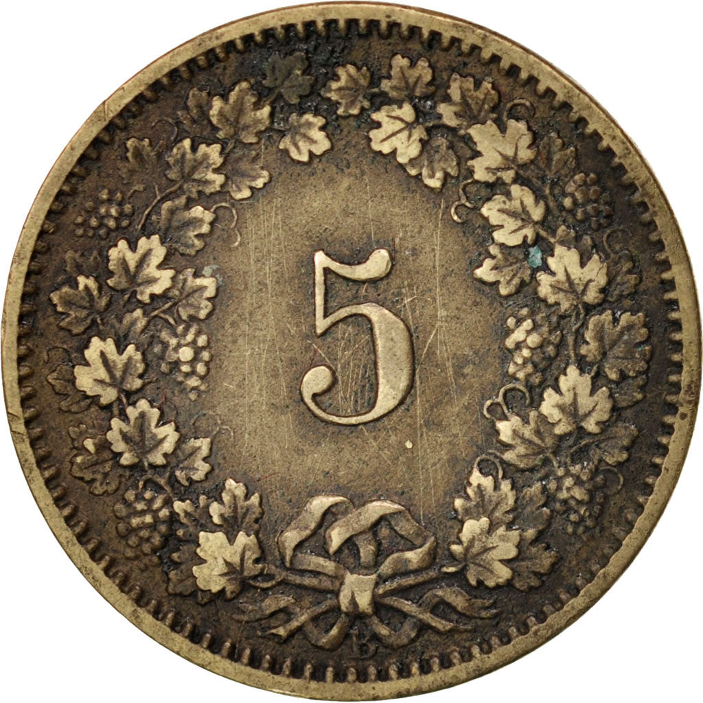 Coin, Switzerland, 5 Rappen, 1874, Bern, EF(40-45), Billon, KM:5