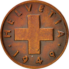 Coin, Switzerland, Rappen, 1949, Bern, AU(55-58), Bronze, KM:46