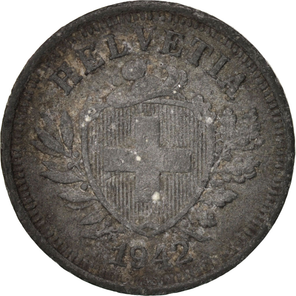 Coin, Switzerland, Rappen, 1942, Bern, VF(30-35), Zinc, KM:3a