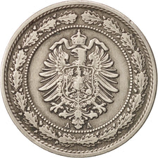 GERMANY - EMPIRE, Wilhelm I, 20 Pfennig, 1888, Berlin, AU(50-53)
