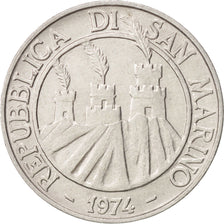 Coin, San Marino, 10 Lire, 1974, AU(55-58), Aluminum, KM:33