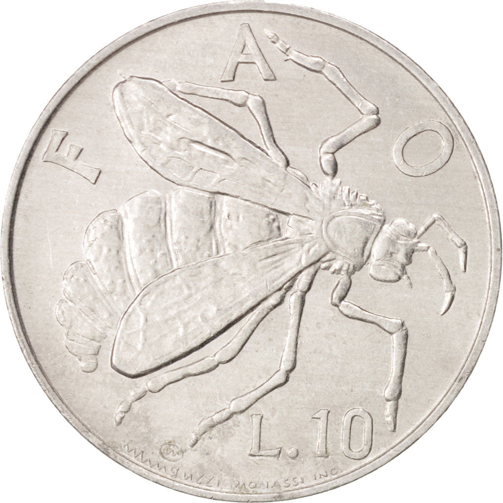 Coin, San Marino, 10 Lire, 1974, AU(55-58), Aluminum, KM:33