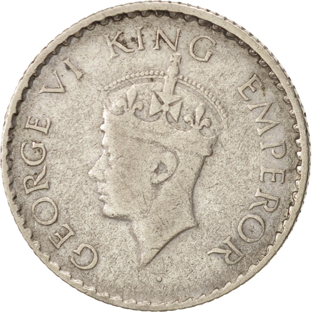 Coin, INDIA-BRITISH, George VI, 1/4 Rupee, 1940, EF(40-45), Silver, KM:544a