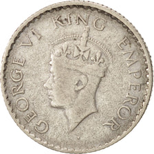 Coin, INDIA-BRITISH, George VI, 1/4 Rupee, 1940, EF(40-45), Silver, KM:544a