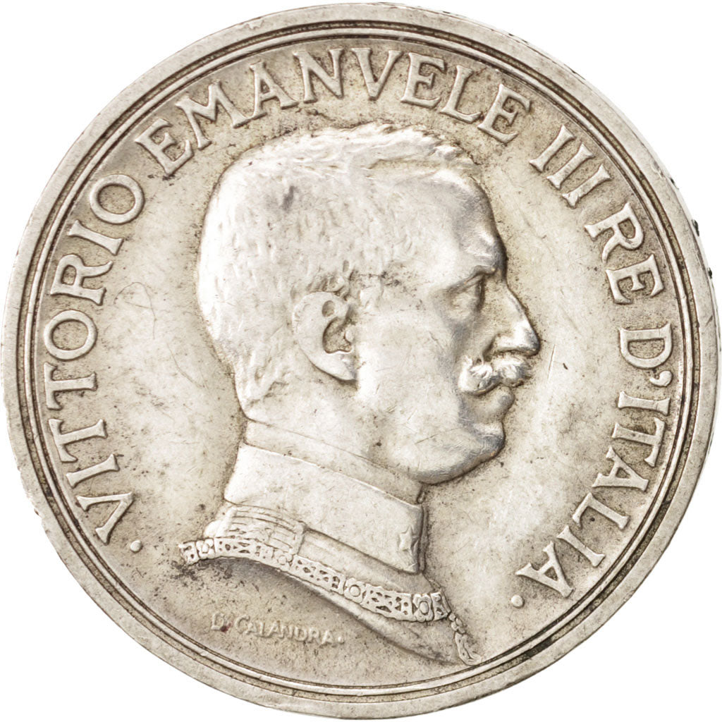 Italy, Vittorio Emanuele III, 2 Lire, 1914, Rome, EF(40-45), Silver, KM:55