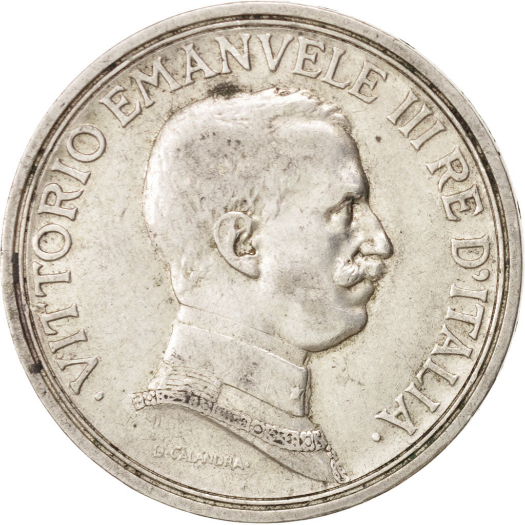 Coin, Italy, Vittorio Emanuele III, 2 Lire, 1915, Rome, AU(50-53), Silver, KM:55
