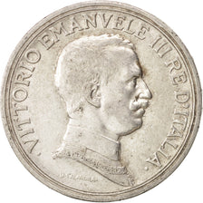 Italy, Vittorio Emanuele III, 2 Lire, 1915, Rome, AU(50-53), Silver, KM:55