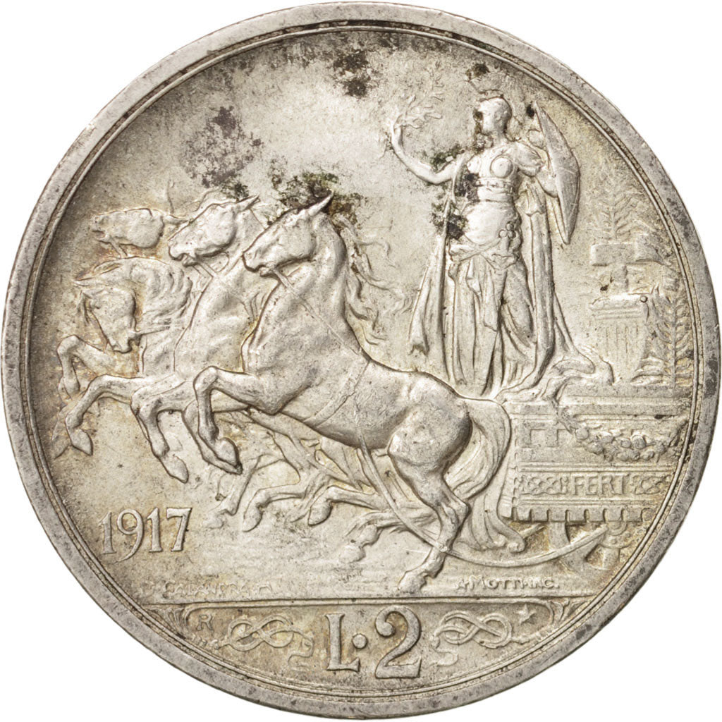 Moneta, Italia, Vittorio Emanuele III, 2 Lire, 1917, Rome, BB, Argento, KM:55