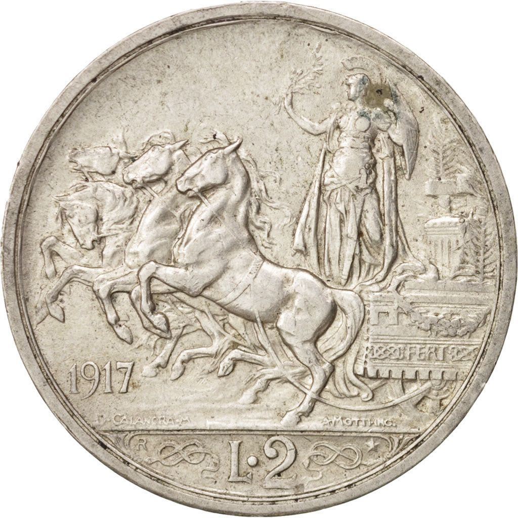 Moneta, Italia, Vittorio Emanuele III, 2 Lire, 1917, Rome, BB, Argento, KM:55