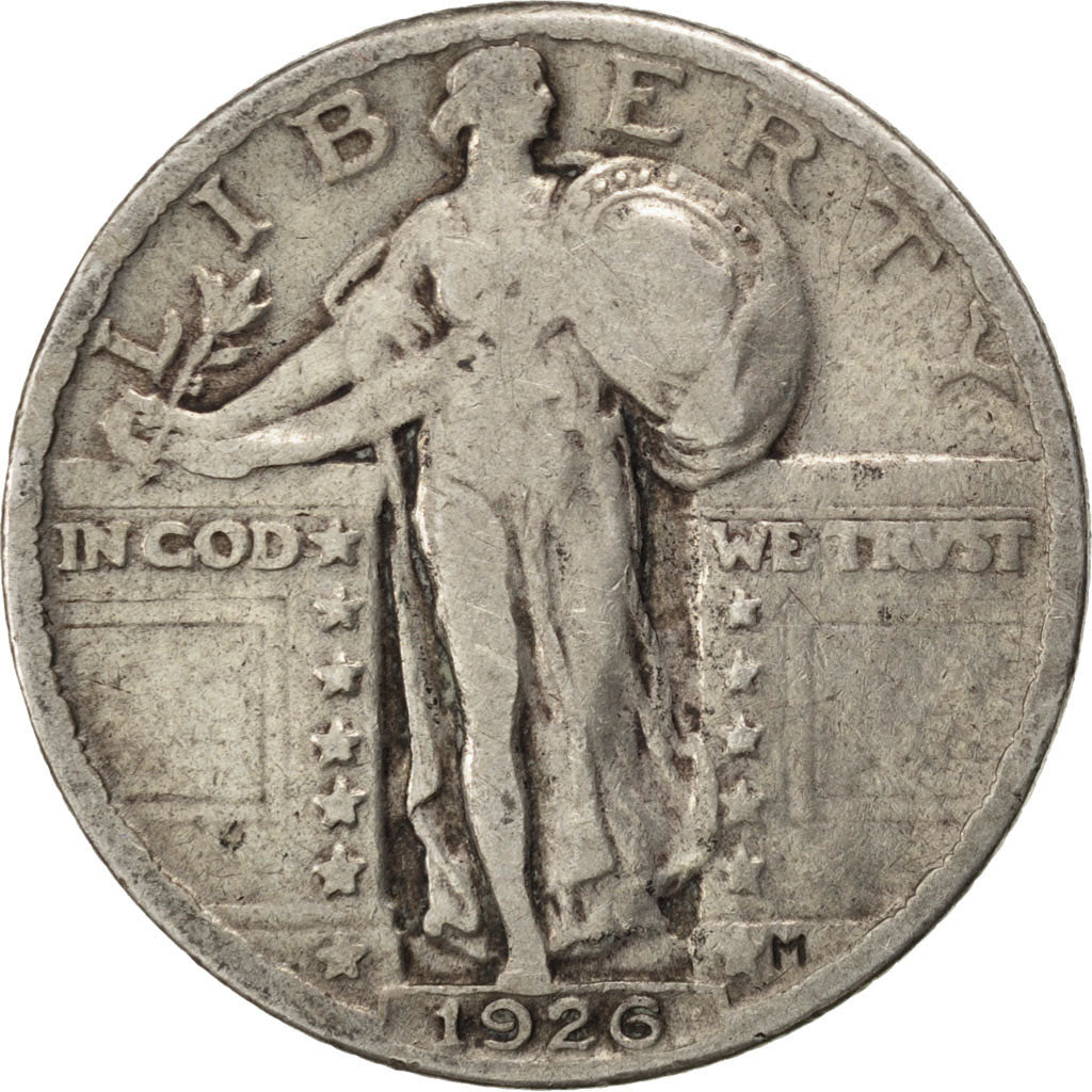 United States, Quarter, 1926, Philadelphia, KM #145, VF(20-25), Silver, 6.09