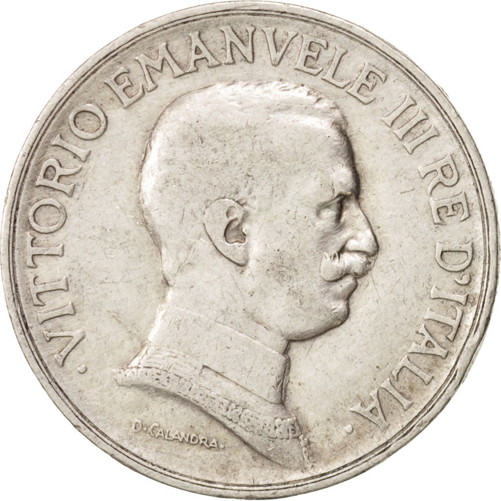 Coin, Italy, Vittorio Emanuele III, Lira, 1917, Rome, EF(40-45), Silver, KM:57